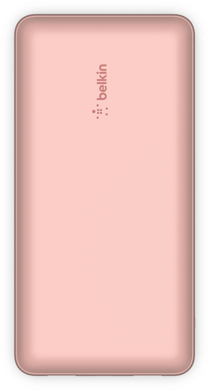 Vanjska baterija Belkin BoostCharge, 20000mAh, 15W, 1 x USB-C - 2 x USB-A, Ružičasto zlatna BPB012btRG