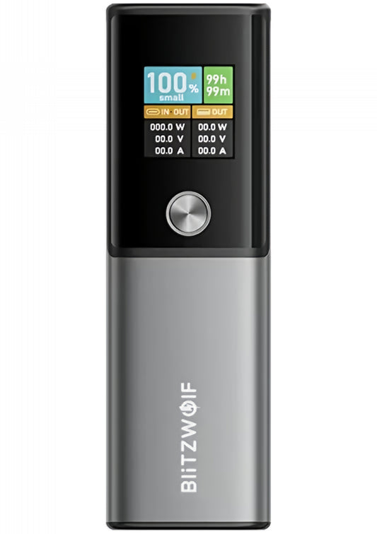 Vanjska baterija BlitzWolf BW-P23, 14000mAh, 100W, QC + PD, 1 x USB-A - 1 x USB-C, Siva