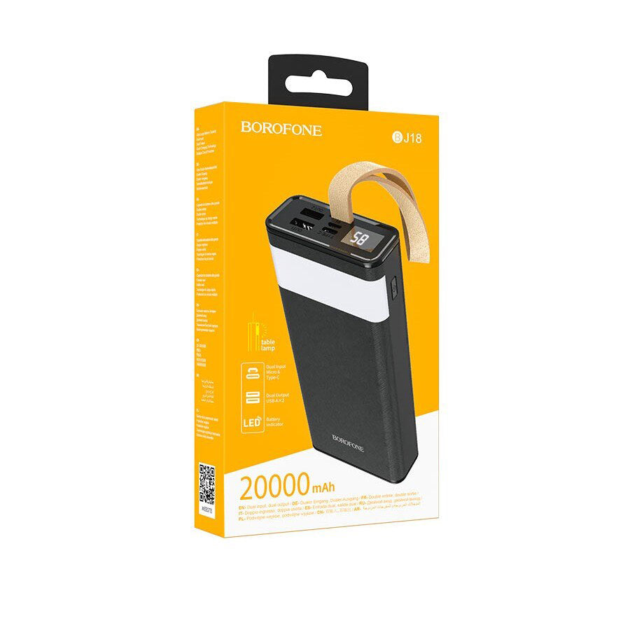 Vanjska baterija Borofone BJ18 Coolmy, 20000mAh, 10W, 2 x USB-A, Crna
