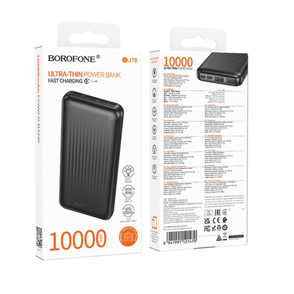 Vanjska baterija Borofone BJ78 Clever, 10000mAh, 10W, 2 x USB-A, Crna