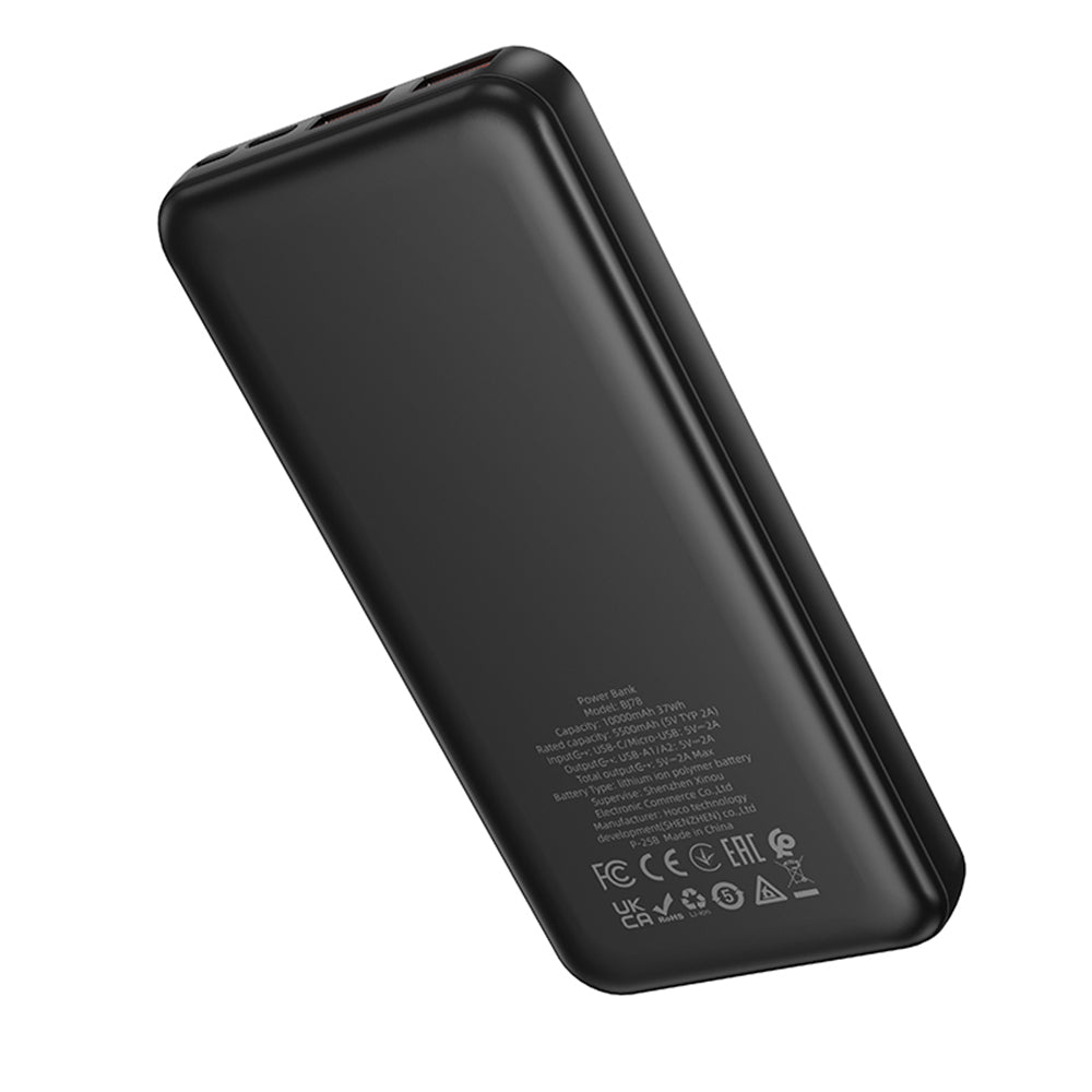 Vanjska baterija Borofone BJ78 Clever, 10000mAh, 10W, 2 x USB-A, Crna