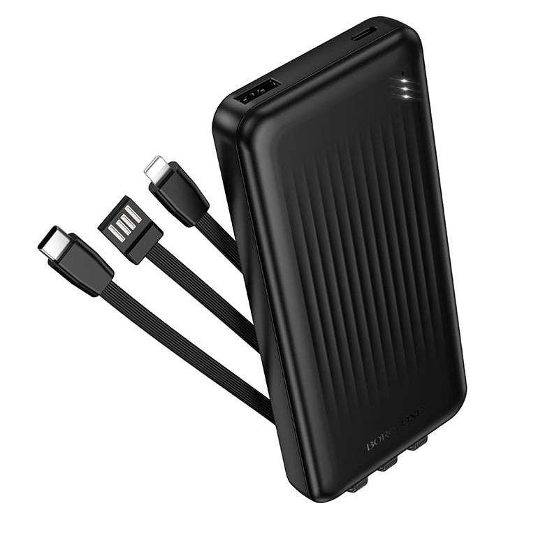 Vanjska baterija Borofone BJ79 Clever, 10000mAh, 10W, 1 x Lightning - 1 x USB-A - 1 x USB-C, Crna