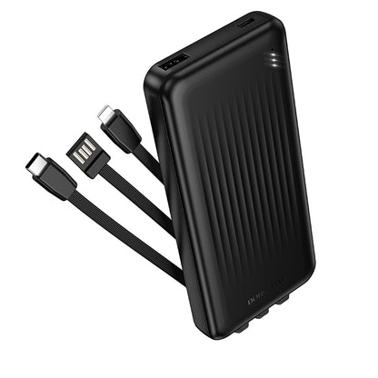 Vanjska baterija Borofone BJ79 Clever, 10000mAh, 10W, 1 x Lightning - 1 x USB-A - 1 x USB-C, Crna