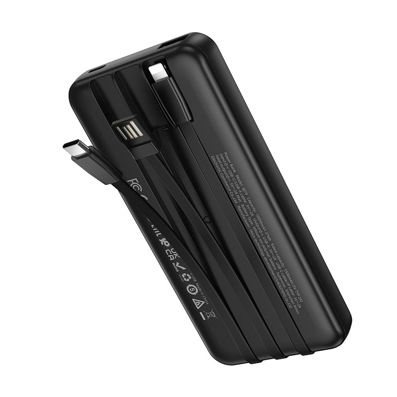 Vanjska baterija Borofone BJ79 Clever, 10000mAh, 10W, 1 x Lightning - 1 x USB-A - 1 x USB-C, Crna