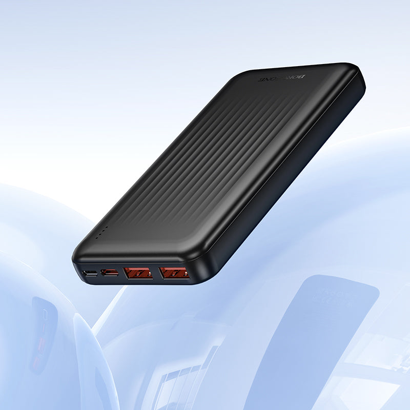 Vanjska baterija Borofone BJ80A Clever, 10000mAh, 22.5W, QC + PD, 1 x USB-C - 2 x USB-A, Crna