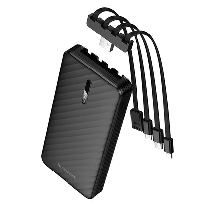 Vanjska baterija Borofone BJ84 Smooth, 10000mAh, 10W, 1 x Lightning - 1 x microUSB - 1 x USB-A - 1 x USB-C, Crna