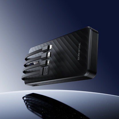Vanjska baterija Borofone BJ84 Smooth, 10000mAh, 10W, 1 x Lightning - 1 x microUSB - 1 x USB-A - 1 x USB-C, Crna