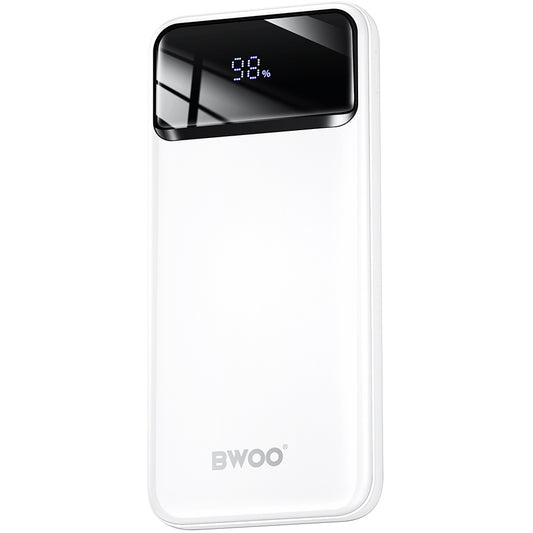 Vanjska baterija BWOO BO-P34, 10000mAh, 22.5W, QC + PD, 1 x USB-C - 2 x USB-A, Bijela