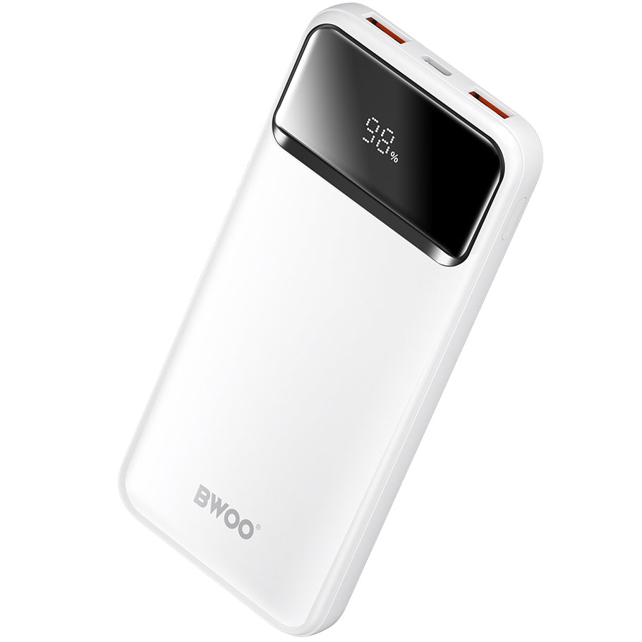 Vanjska baterija BWOO BO-P34, 10000mAh, 22.5W, QC + PD, 1 x USB-C - 2 x USB-A, Bijela