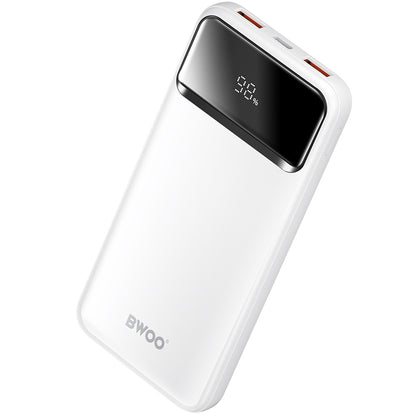 Vanjska baterija BWOO BO-P34, 10000mAh, 22.5W, QC + PD, 1 x USB-C - 2 x USB-A, Bijela