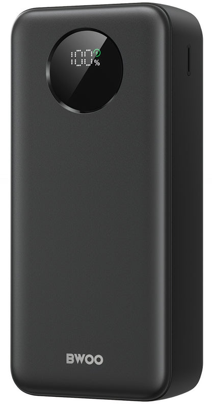 Vanjska baterija BWOO BO-P64, 30000mAh, 22.5W, QC + PD, 1 x USB-C - 2 x USB-A, Crna
