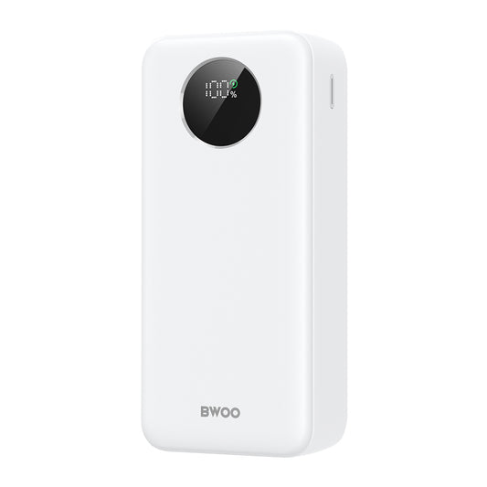 Vanjska baterija BWOO BO-P64, 30000mAh, 22.5W, QC + PD, 1 x USB-C - 2 x USB-A, Bijela
