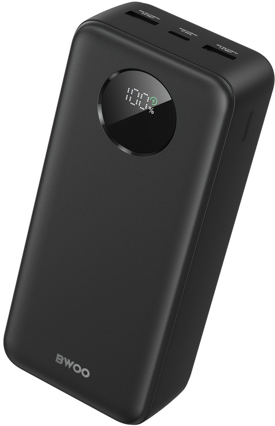 Vanjska baterija BWOO BO-P64, 30000mAh, 22.5W, QC + PD, 1 x USB-C - 2 x USB-A, Crna