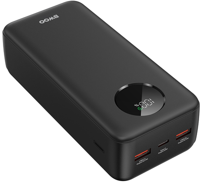 Vanjska baterija BWOO BO-P64, 30000mAh, 22.5W, QC + PD, 1 x USB-C - 2 x USB-A, Crna