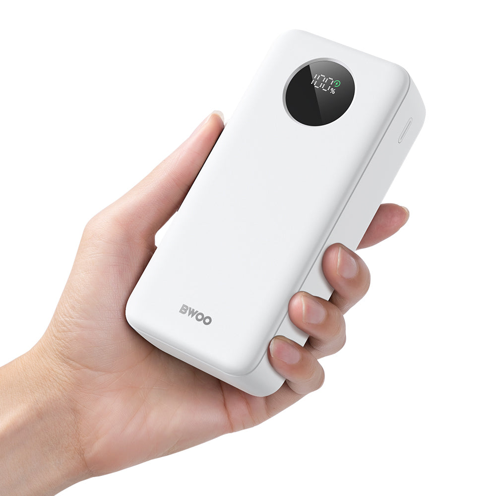 Vanjska baterija BWOO BO-P64, 30000mAh, 22.5W, QC + PD, 1 x USB-C - 2 x USB-A, Bijela
