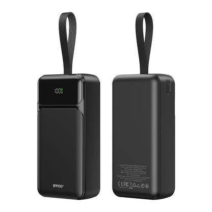 Vanjska baterija BWOO BO-P66, 30000mAh, 65W, QC + PD, 1 x USB-C - 2 x USB-A, Crna