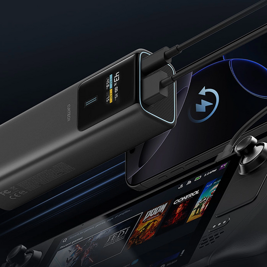 Vanjska baterija Cuktech, 10000mAh, 150W, QC + PD, 1 x USB-A - 1 x USB-C, Crna CKPB100PGLBL