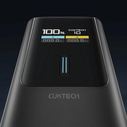 Vanjska baterija Cuktech, 10000mAh, 150W, QC + PD, 1 x USB-A - 1 x USB-C, Crna CKPB100PGLBL