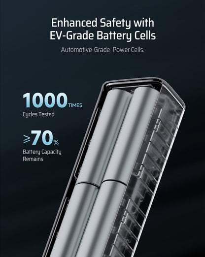 Vanjska baterija Cuktech, 10000mAh, 150W, QC + PD, 1 x USB-A - 1 x USB-C, Siva CKPB100PGLBK