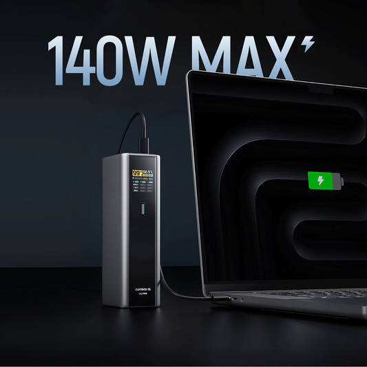 Vanjska baterija Cuktech, 20000mAh, 210W, QC + PD, 1 x USB-A - 2 x USB-C, Siva CKPB200UGLGR