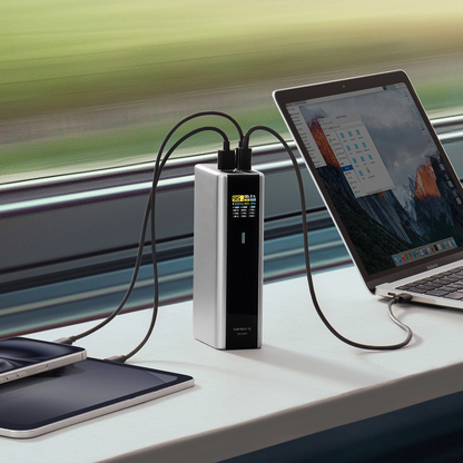 Vanjska baterija Cuktech, 20000mAh, 210W, QC + PD, 1 x USB-A - 2 x USB-C, Siva CKPB200UGLGR