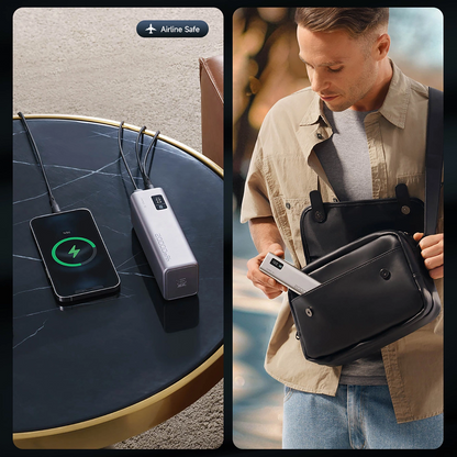 Vanjska baterija Cuktech, 20000mAh, 100W, QC + PD, 1 x USB-A - 2 x USB-C, Siva CUKP200XGLGR