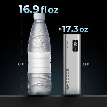 Vanjska baterija Cuktech, 20000mAh, 100W, QC + PD, 1 x USB-A - 2 x USB-C, Siva CUKP200XGLGR