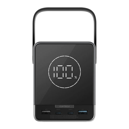 Vanjska baterija Cuktech, 40000mAh, 300W, QC + PD + FQI, 1 x QI - 2 x USB-A - 2 x USB-C, Crna