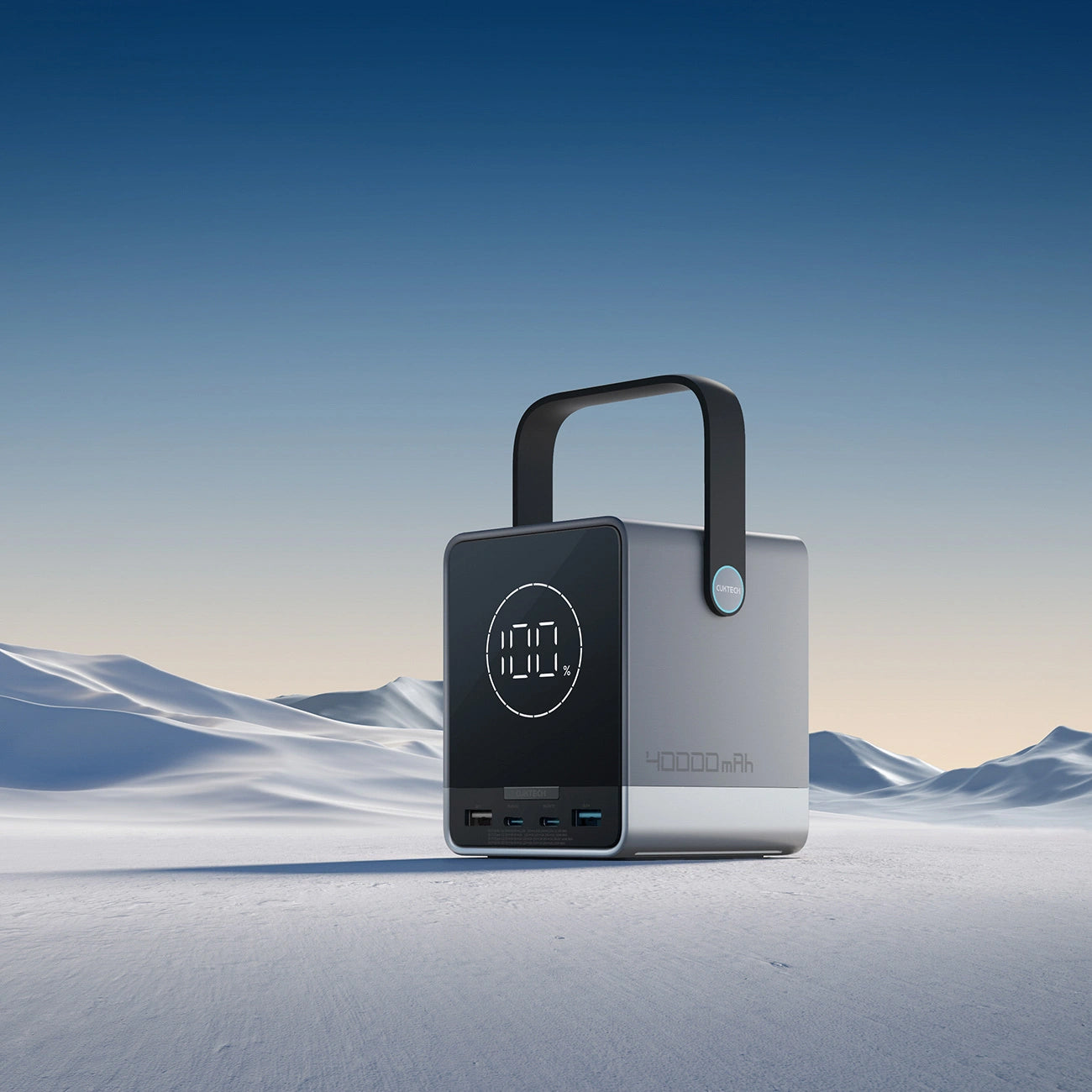 Vanjska baterija Cuktech, 40000mAh, 300W, QC + PD + FQI, 1 x QI - 2 x USB-A - 2 x USB-C, Crna