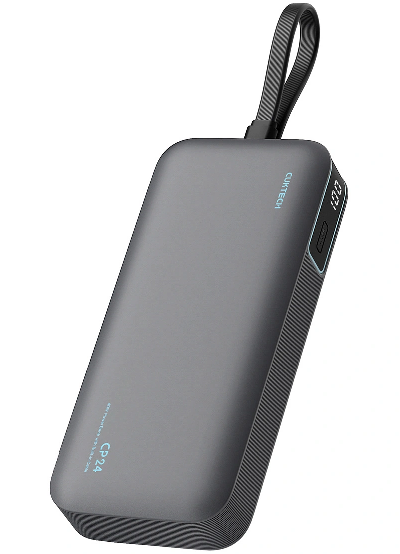 Vanjska baterija Cuktech LPB200N, 20000mAh, 40W, QC + PD, 1 x USB-A - 2 x USB-C, Crna