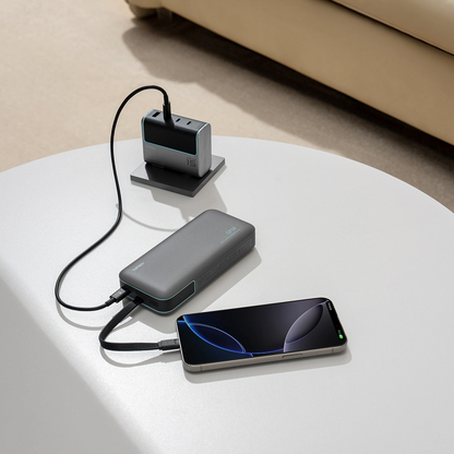 Vanjska baterija Cuktech LPB200N, 20000mAh, 40W, QC + PD, 1 x USB-A - 2 x USB-C, Crna