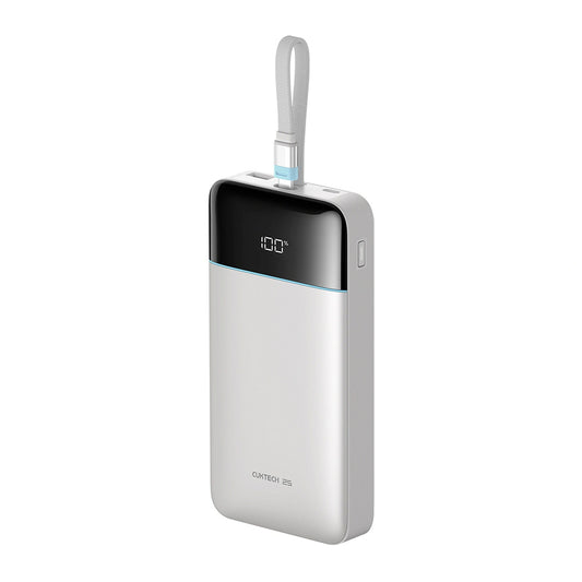 Prijenosna baterija Cuktech LPB252N, 25000 mAh, 120 W, QC + PD, 1 × USB-A – 2 × USB-C, bijela