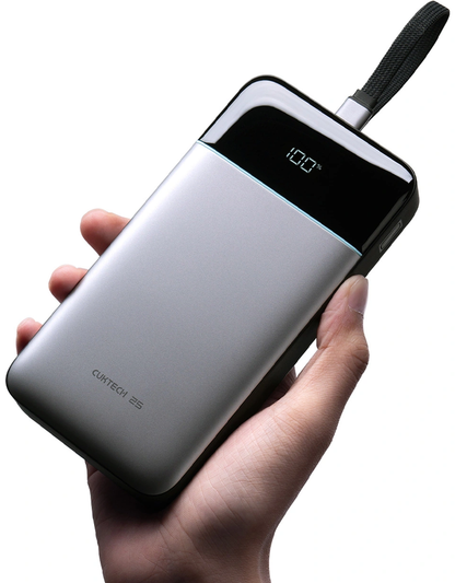 Vanjska baterija Cuktech LPB252N, 25000mAh, 120W, QC + PD, 1 x USB-A - 2 x USB-C, Siva