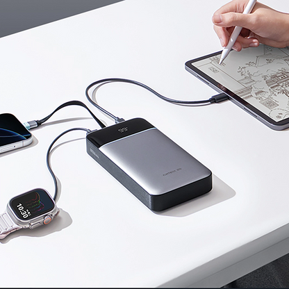 Vanjska baterija Cuktech LPB252N, 25000mAh, 120W, QC + PD, 1 x USB-A - 2 x USB-C, Siva