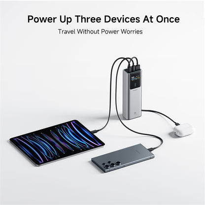 Vanjska baterija Cuktech PB150P, 15000mAh, 120W, QC + PD, 1 x USB-A - 2 x USB-C, Siva CKPB150POSGR