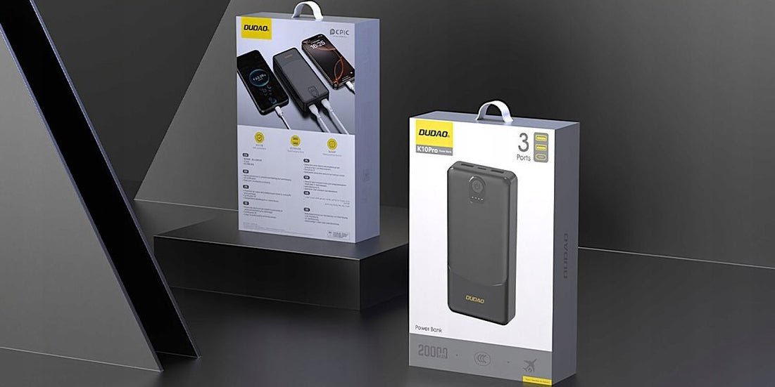 Vanjska baterija Dudao K10Pro, 20000mAh, 12W, 2 x USB-A, Crna