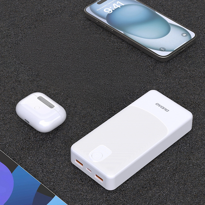 Vanjska baterija Dudao K10Pro, 20000mAh, 12W, 2 x USB-A, Bijela