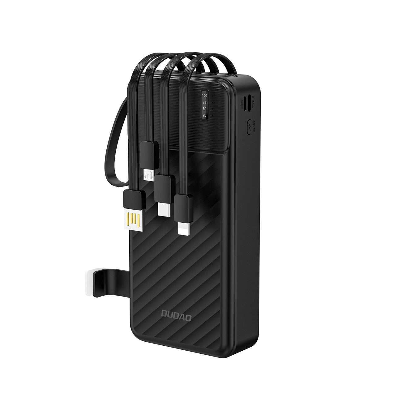 Vanjska baterija Dudao K11 Pro, 20000mAh, 10W, 1 x Lightning - 1 x microUSB - 1 x USB-A - 1 x USB-C, Crna