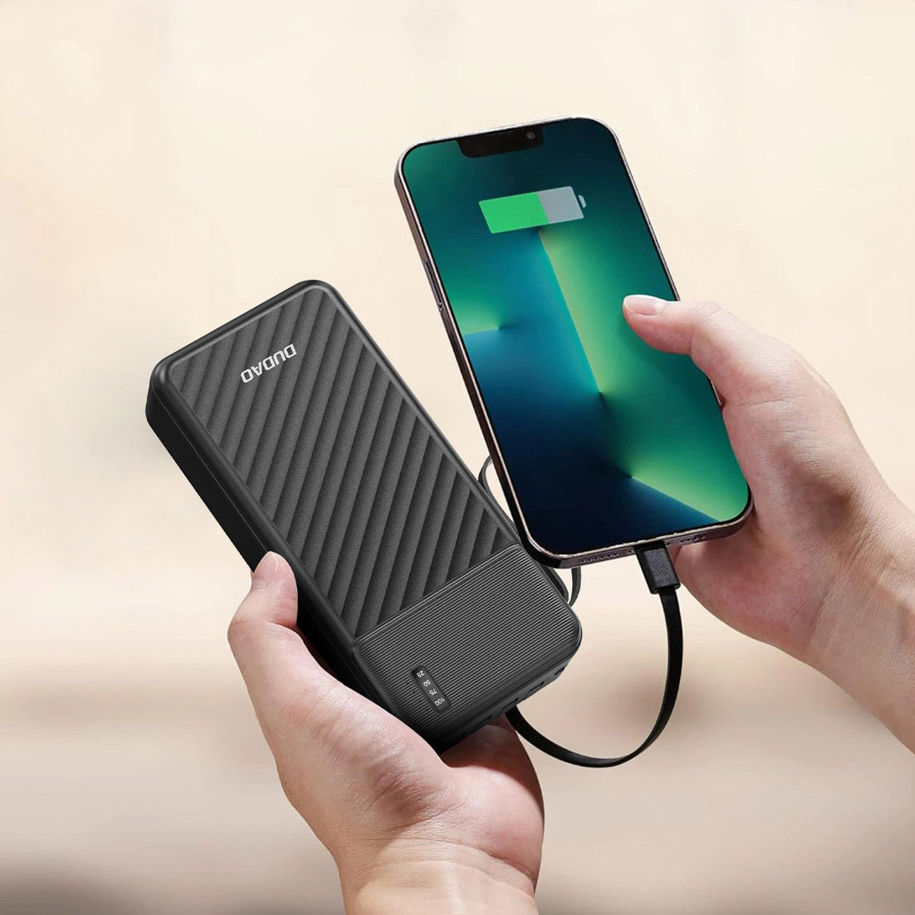Vanjska baterija Dudao K11 Pro, 20000mAh, 10W, 1 x Lightning - 1 x microUSB - 1 x USB-A - 1 x USB-C, Crna