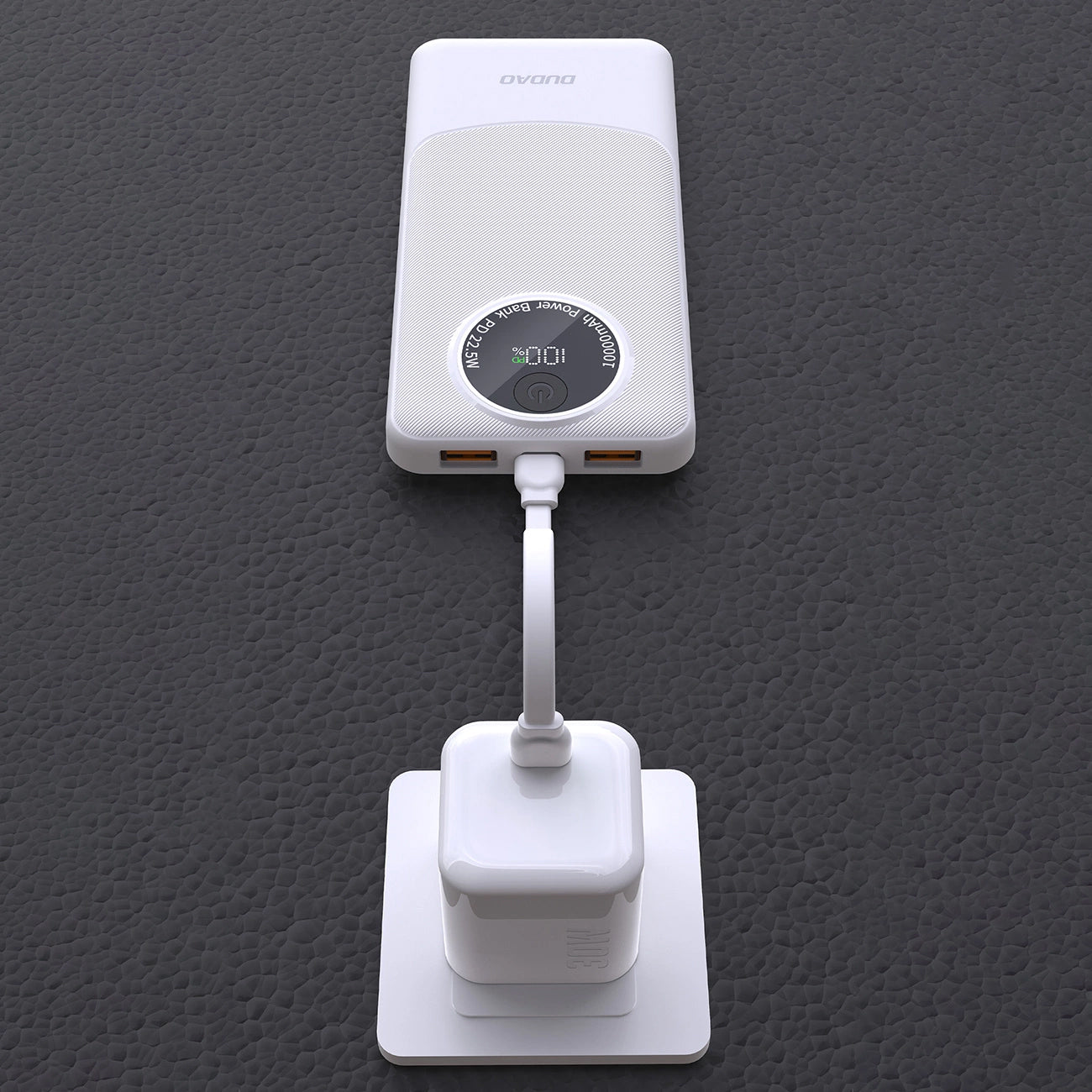 Vanjska baterija Dudao K12, 10000mAh, 22.5W, QC + PD, 1 x USB-C - 2 x USB-A, Crna