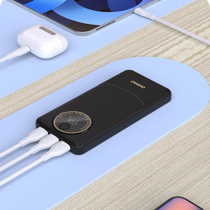 Vanjska baterija Dudao K12, 10000mAh, 22.5W, QC + PD, 1 x USB-C - 2 x USB-A, Crna