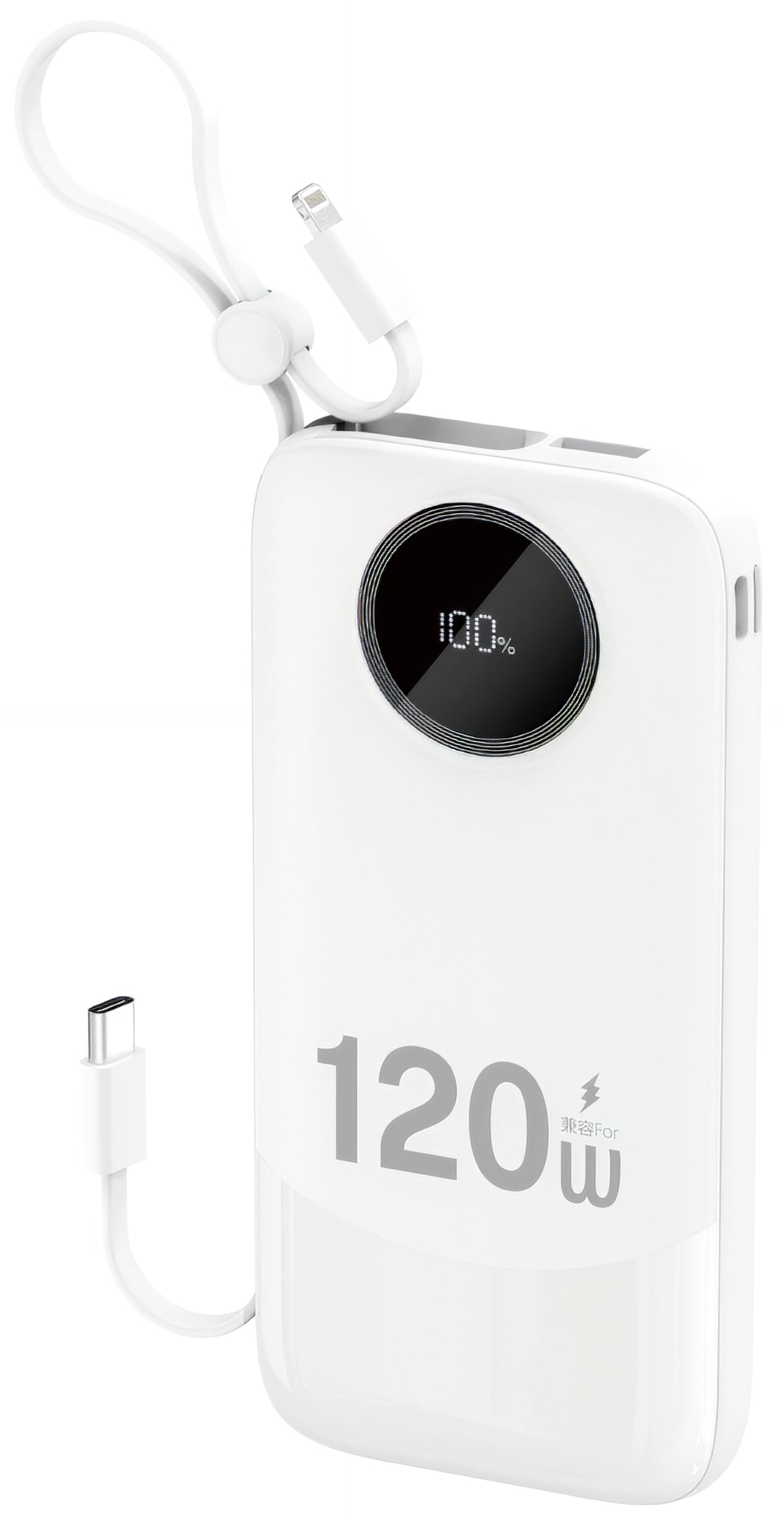 Vanjska baterija Dudao K13, 10000mAh, 120W, QC + PD, 1 x Lightning - 1 x USB-A - 2 x USB-C, Bijela