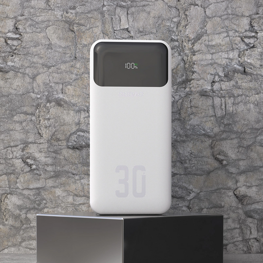 Vanjska baterija Dudao K15MAX, 30000mAh, 22.5W, QC + PD, 1 x USB-A - 2 x Lightning - 2 x USB-C, Bijela