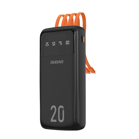 Vanjska baterija Dudao K6Pro+, 20000mAh, 10W, 1 x Lightning - 1 x microUSB - 1 x USB-A - 1 x USB-C, Crna