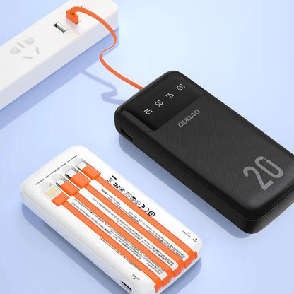 Vanjska baterija Dudao K6Pro+, 20000mAh, 10W, 1 x Lightning - 1 x microUSB - 1 x USB-A - 1 x USB-C, Crna