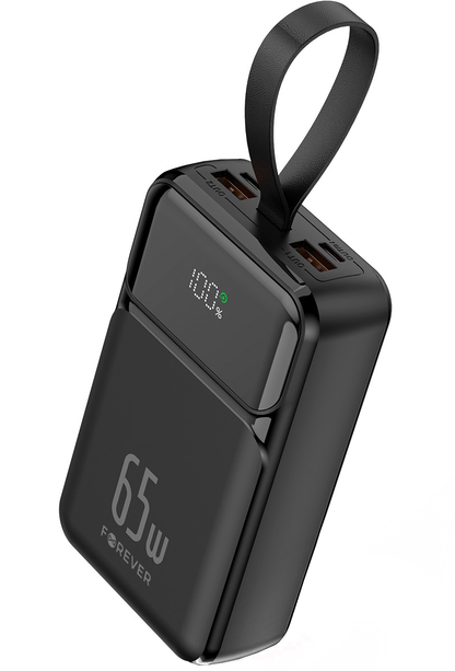 Vanjska baterija Forever TB-400, 20000mAh, 65W, QC + PD, 2 x USB-A - 2 x USB-C, Crna