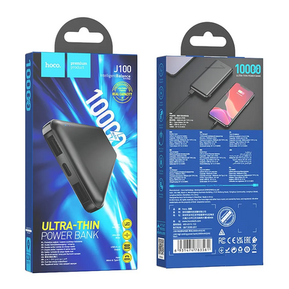 Vanjska baterija HOCO J100, 10000mAh, 10W, 2 x USB-A, Crna