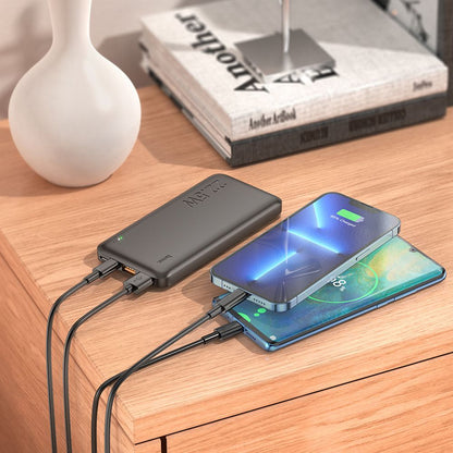 Vanjska baterija HOCO J101, 10000mAh, 22.5W, QC + PD, 1 x USB-C - 2 x USB-A, Crna
