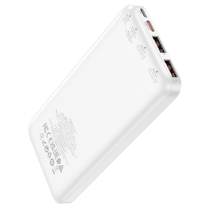 Vanjska baterija HOCO J101, 10000mAh, 22.5W, QC + PD, 1 x USB-C - 2 x USB-A, Bijela