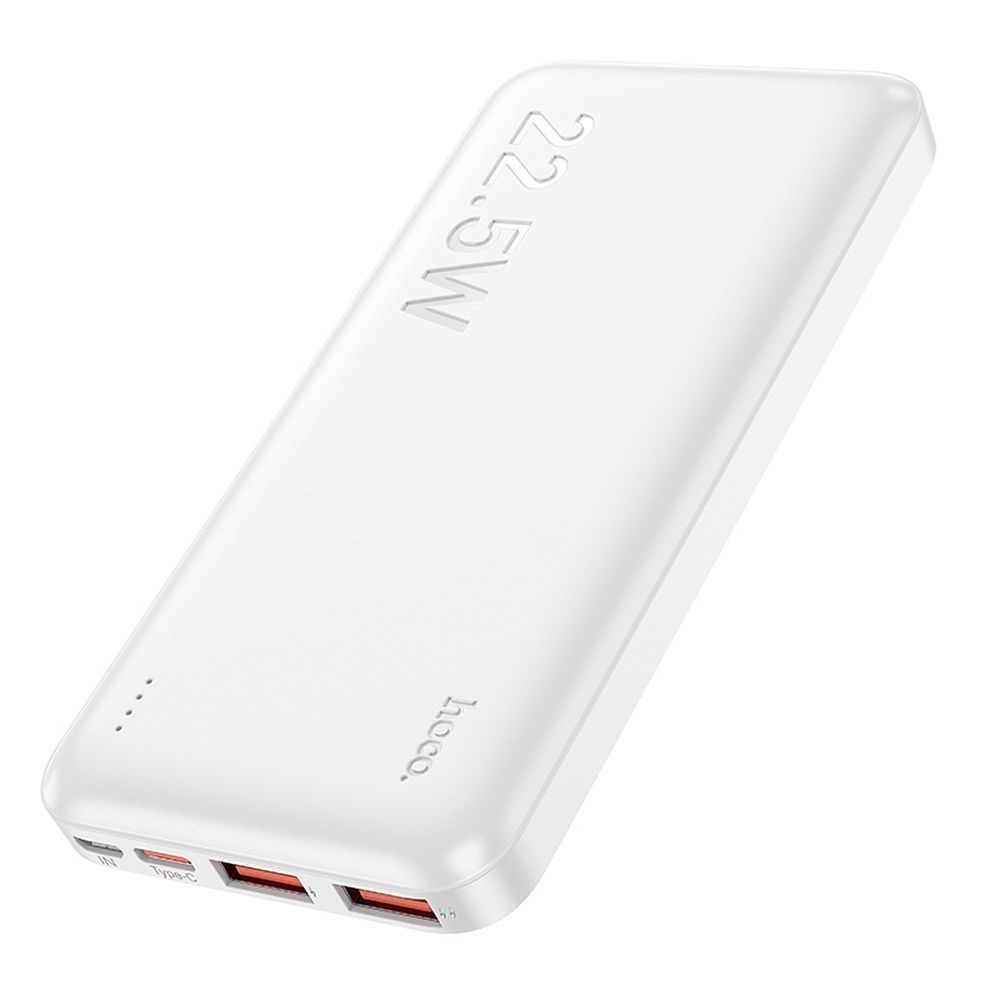 Vanjska baterija HOCO J101, 10000mAh, 22.5W, QC + PD, 1 x USB-C - 2 x USB-A, Bijela